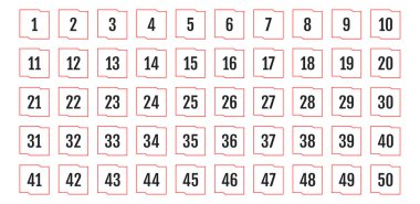 Üzerinde numaralar olan düğmeler. vektör illüstrasyonu