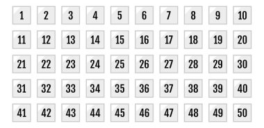 Üzerinde numaralar olan düğmeler. vektör illüstrasyonu