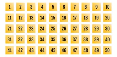 sayı simgeleri katı kare