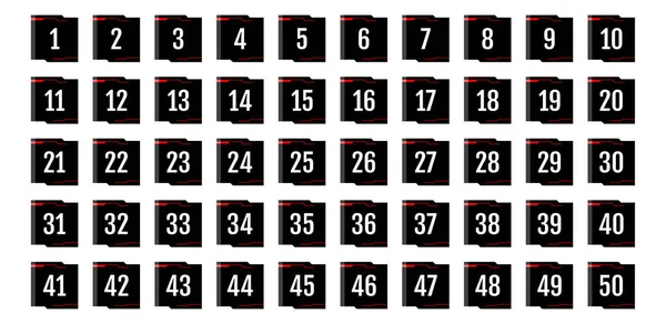 Epische Schwarze Zahlensymbole — Stockvektor