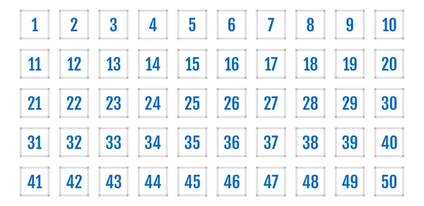 Serie Pulsanti Con Numeri Illustrazione Vettoriale — Vettoriale Stock