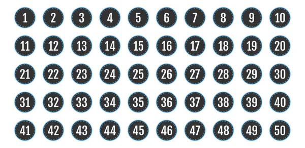 Set Buttons Numbers Vector Illustration — Stock Vector