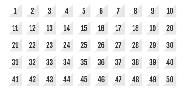 Serie Pulsanti Con Numeri Illustrazione Vettoriale — Vettoriale Stock