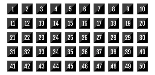 Conjunto Botones Con Números Ilustración Vectorial — Vector de stock