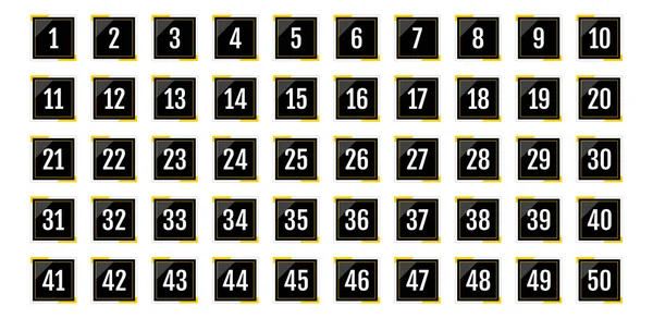 Set Buttons Numbers Vector Illustration — Stock Vector