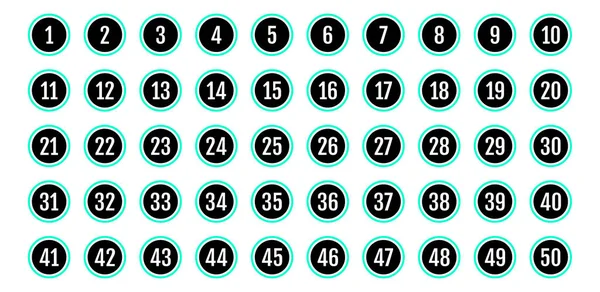 Üzerinde numaralar olan düğmeler. vektör illüstrasyonu