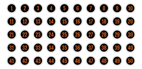 Üzerinde numaralar olan düğmeler. vektör illüstrasyonu