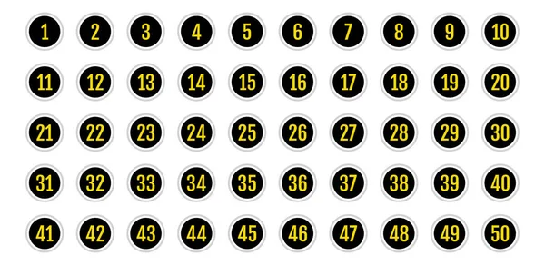 Üzerinde numaralar olan düğmeler. vektör illüstrasyonu