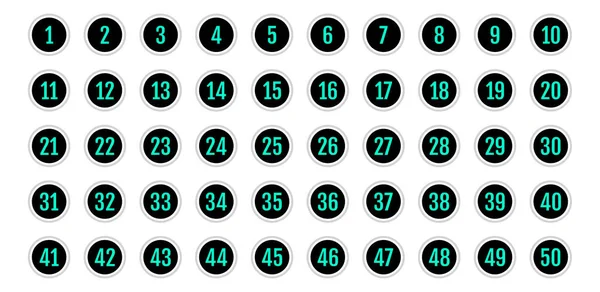 Üzerinde numaralar olan düğmeler. vektör illüstrasyonu