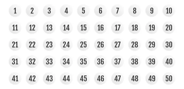 数字のボタンのセット ベクターイラスト — ストックベクタ