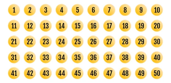 Set Buttons Numbers Vector Illustration — Stock Vector