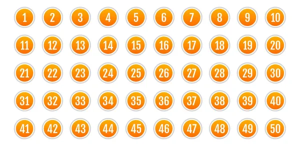 Set Buttons Numbers Vector Illustration — Stock Vector