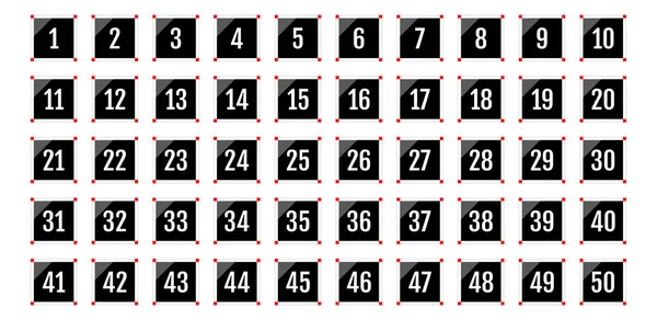 Conjunto Botones Con Números Ilustración Vectorial — Archivo Imágenes Vectoriales