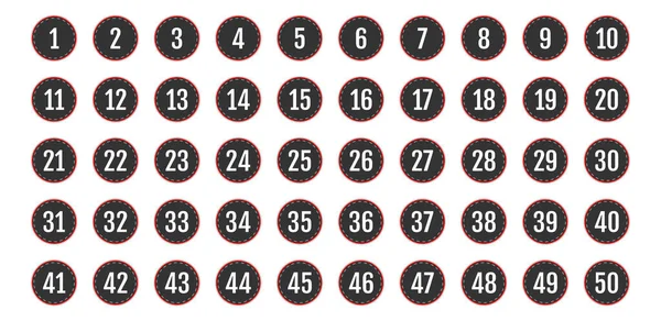 Üzerinde numaralar olan düğmeler. vektör illüstrasyonu
