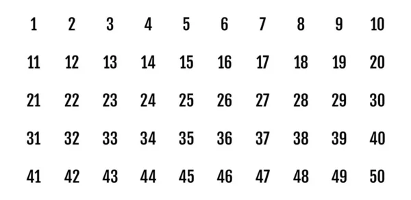 Zahlen Symbole Solides Quadrat — Stockvektor