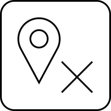 Konum simgesi. Yönlendirme simgesi. Harita Simgesi, Vektör İllüstrasyonu