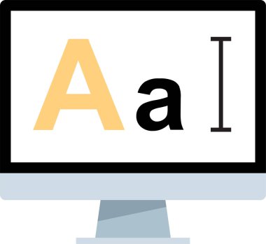 Bilgisayarda basit metin düzenleme simgesi, vektör illüstrasyonu