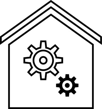 Basit emlak konsepti simgesi, vektör illüstrasyonu