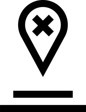 Konum simgesi. Yönlendirme simgesi. Harita Simgesi, Vektör İllüstrasyonu