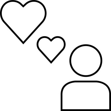 Aziz Valentine İletiler ikonu vektör illüstrasyonu