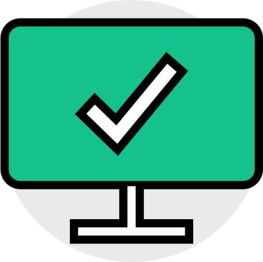 Basit pc bilgisayar simgesi, vektör illüstrasyonu