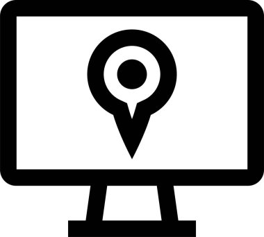 Basit pc bilgisayar simgesi, vektör illüstrasyonu