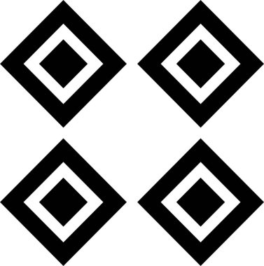 Soyut kare işaretinin basit simgesi, vektör illüstrasyonu