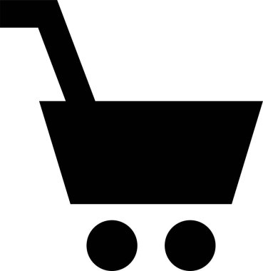 Basit bir alışveriş arabası simgesi, vektör illüstrasyonu