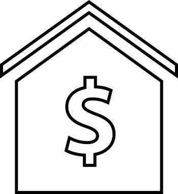 Basit emlak konsepti simgesi, vektör illüstrasyonu