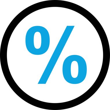 Basit yüzde simgesi, vektör illüstrasyonu