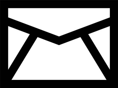 Basit e- posta simgesi, vektör illüstrasyonu