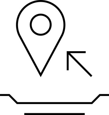 Konum simgesi. Yönlendirme simgesi. Harita Simgesi, Vektör İllüstrasyonu