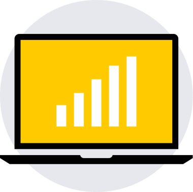 Basit pc bilgisayar simgesi, vektör illüstrasyonu