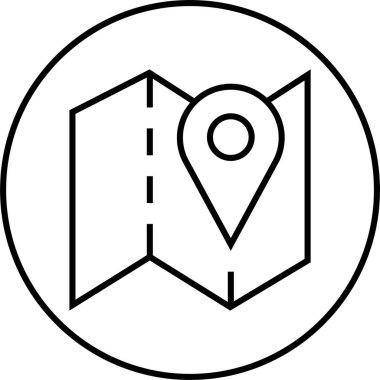 Konum simgesi. Yönlendirme simgesi. Harita Simgesi, Vektör İllüstrasyonu