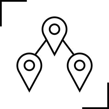 Konum simgesi. Yönlendirme simgesi. Harita Simgesi, Vektör İllüstrasyonu