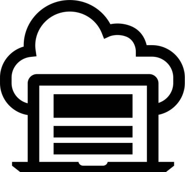 Basit dizüstü bilgisayar simgesi, vektör illüstrasyonu