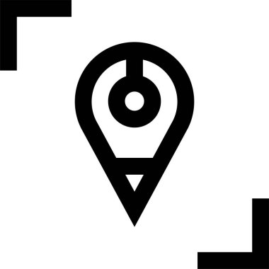 Konum simgesi. Yönlendirme simgesi. Harita Simgesi, Vektör İllüstrasyonu