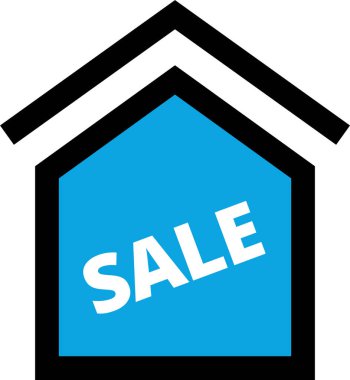 Basit emlak konsepti simgesi, vektör illüstrasyonu