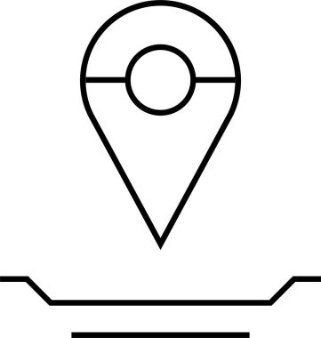 Konum simgesi. Yönlendirme simgesi. Harita Simgesi, Vektör İllüstrasyonu