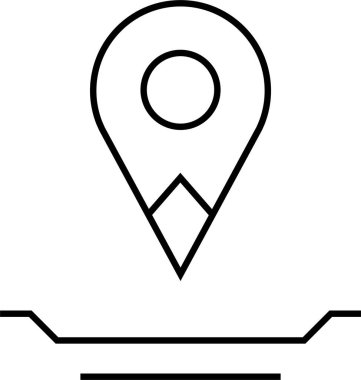 Konum simgesi. Yönlendirme simgesi. Harita Simgesi, Vektör İllüstrasyonu