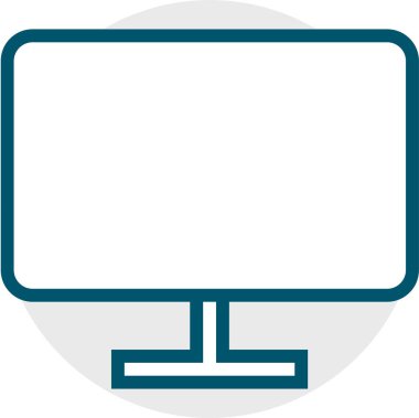 Basit pc bilgisayar simgesi, vektör illüstrasyonu