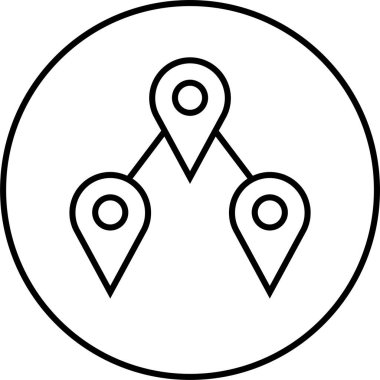 Konum simgesi. Yönlendirme simgesi. Harita Simgesi, Vektör İllüstrasyonu