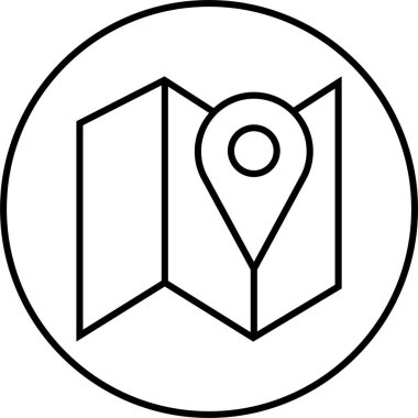 Konum simgesi. Yönlendirme simgesi. Harita Simgesi, Vektör İllüstrasyonu