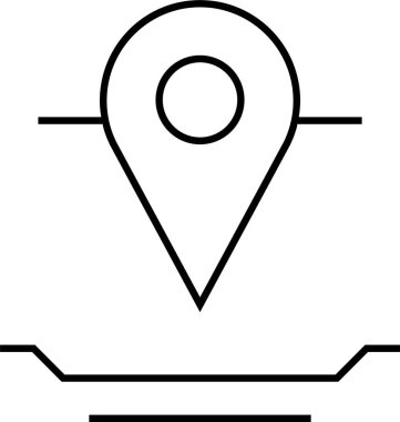 Konum simgesi. Yönlendirme simgesi. Harita Simgesi, Vektör İllüstrasyonu