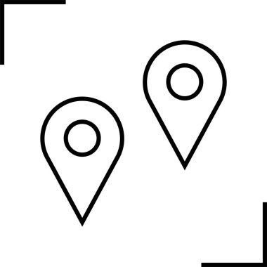 Konum simgesi. Yönlendirme simgesi. Harita Simgesi, Vektör İllüstrasyonu