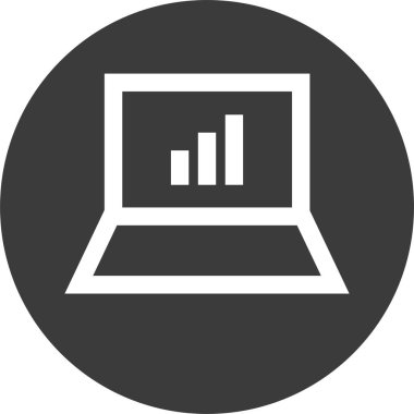 Basit dizüstü bilgisayar simgesi, vektör illüstrasyonu