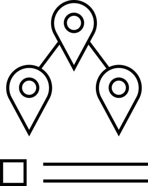 Konum simgesi. Yönlendirme simgesi. Harita Simgesi, Vektör İllüstrasyonu