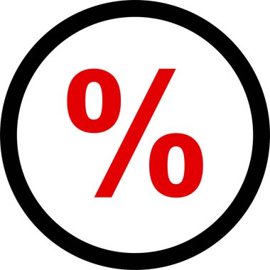 Basit yüzde simgesi, vektör illüstrasyonu