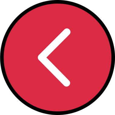 kullanıcı arayüzü sol ok simgesi, vektör illüstrasyonu