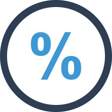 Basit yüzde simgesi, vektör illüstrasyonu